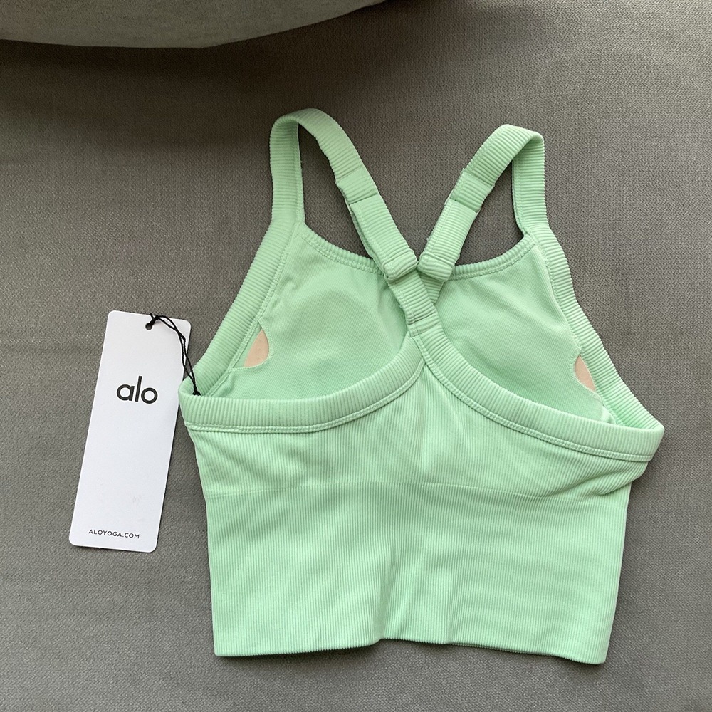 Alo Yoga Seamless Ribbed Favorite Bra Tank Spearmint XXS - Picture 8 of 8